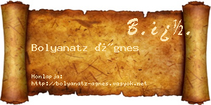 Bolyanatz Ágnes névjegykártya